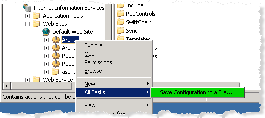 IIS - Save Configuration to a File... IIS - Save Configuration to a File...