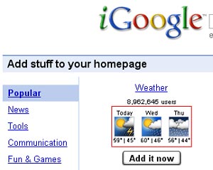 iGoogle - click for full picture